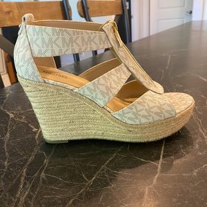 MK Berkley zip up espadrille platform wedges